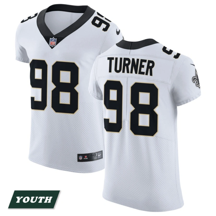 Youth New Orleans Saints White Vapor Untouchable Elite #98 Payton Turner Jersey Youth New Orleans Saints White Vapor Untouchable Elite #98 Payton Turner Jersey
