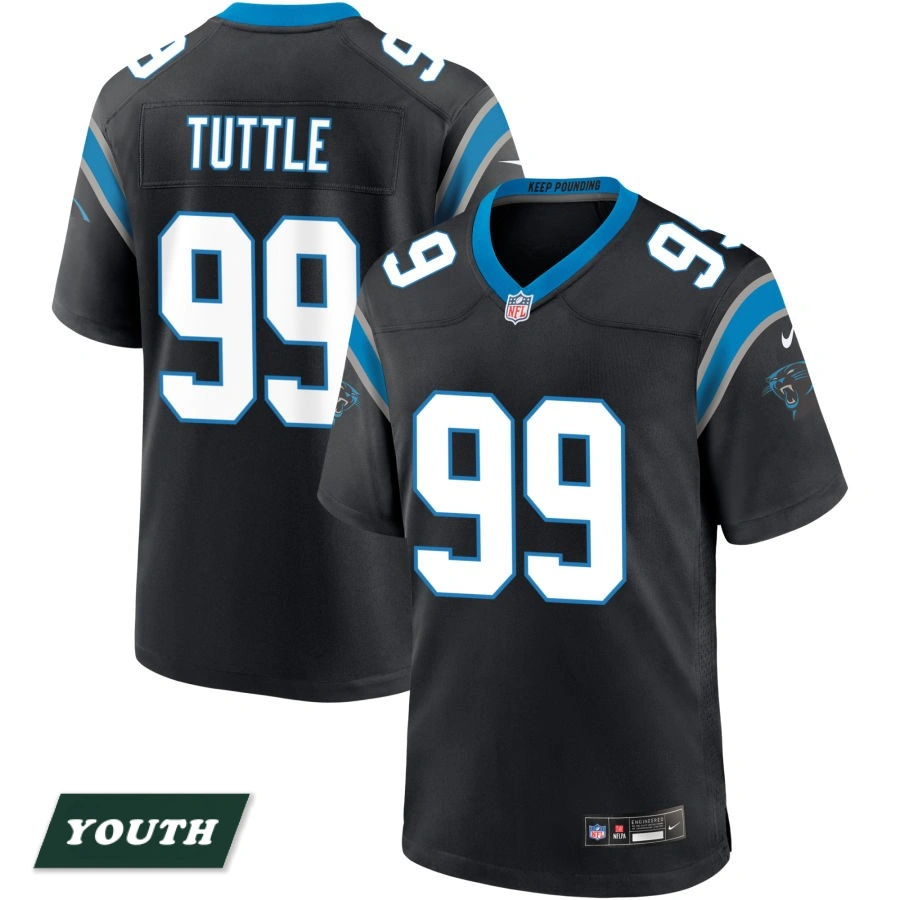 Youth Carolina Panthers Black #99 Shy Tuttle Game Jersey Youth Carolina Panthers Black #99 Shy Tuttle Game Jersey