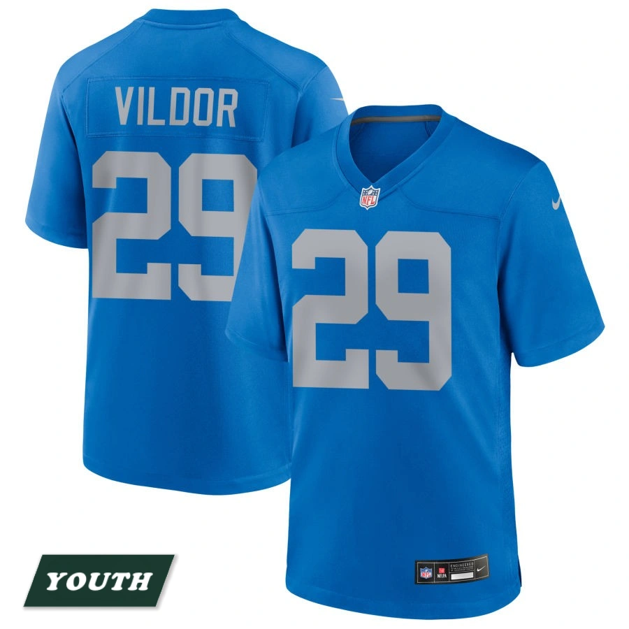 Youth Detroit Lions Blue Alternate #29 Kindle Vildor Game Jersey Youth Detroit Lions Blue Alternate #29 Kindle Vildor Game Jersey