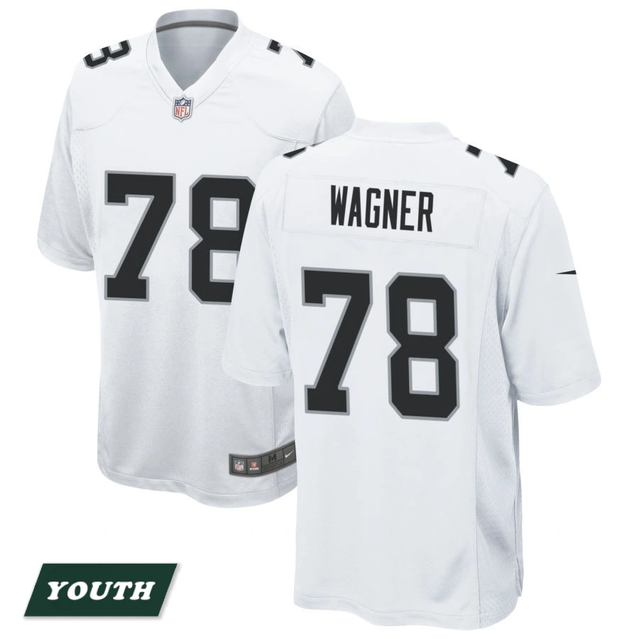 Youth Las Vegas Raiders White #78 Dalton Wagner Game Jersey Youth Las Vegas Raiders White #78 Dalton Wagner Game Jersey