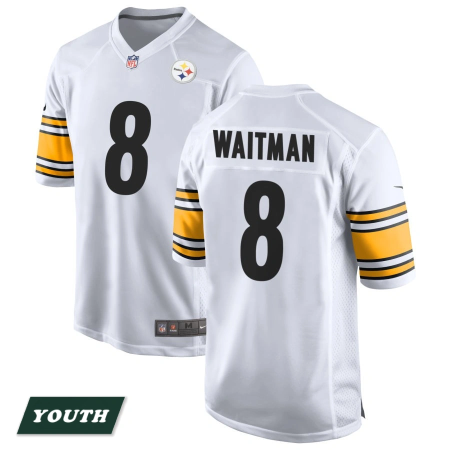 Youth Pittsburgh Steelers White Game #8 Corliss Waitman Jersey
