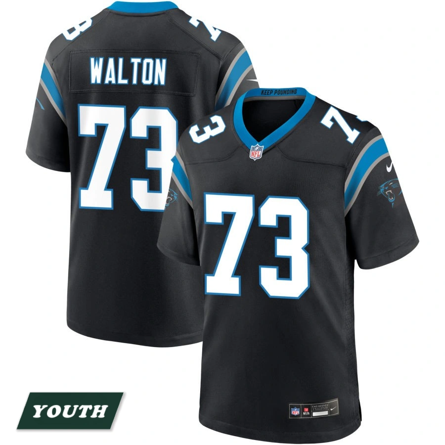 Youth Carolina Panthers Black #73 Brandon Walton Game Jersey Youth Carolina Panthers Black #73 Brandon Walton Game Jersey