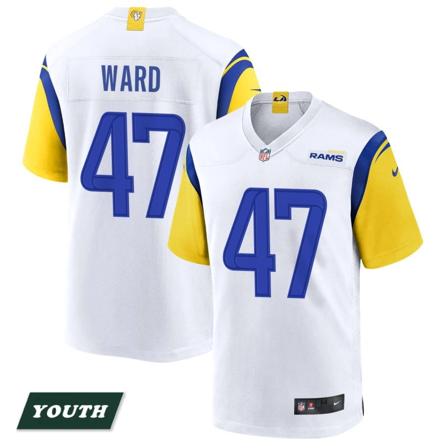 Youth Los Angeles Rams White Alternate #47 Alex Ward Jersey Youth Los Angeles Rams White Alternate #47 Alex Ward Jersey