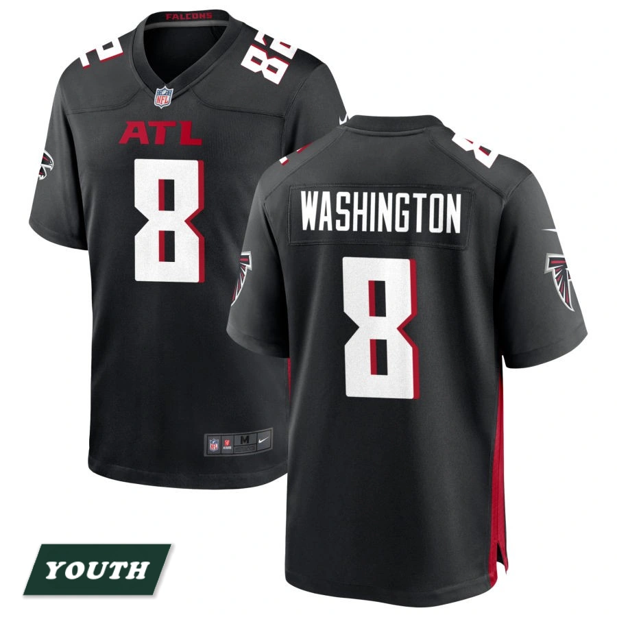 Youth Atlanta Falcons Black #82 Casey Washington Game Jersey