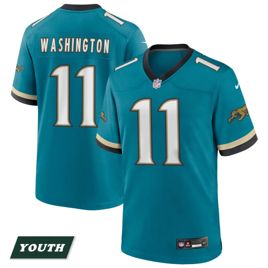 Youth Jacksonville Jaguars Teal Prowler Throwback #11 Parker Washington Game Jersey