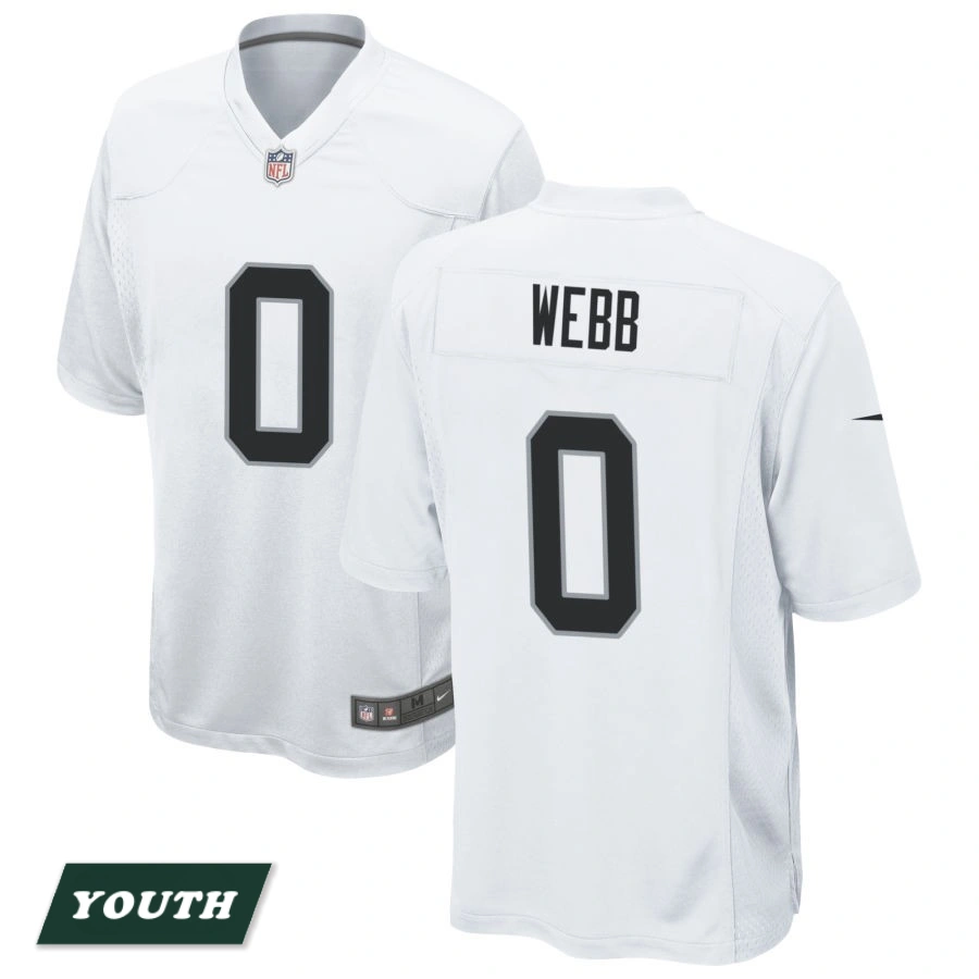 Youth Las Vegas Raiders White #0 Marcus Webb Game Jersey Youth Las Vegas Raiders White #0 Marcus Webb Game Jersey