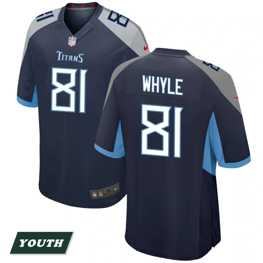 Youth Tennessee Titans Navy #81 Josh Whyle Jersey Youth Tennessee Titans Navy #81 Josh Whyle Jersey