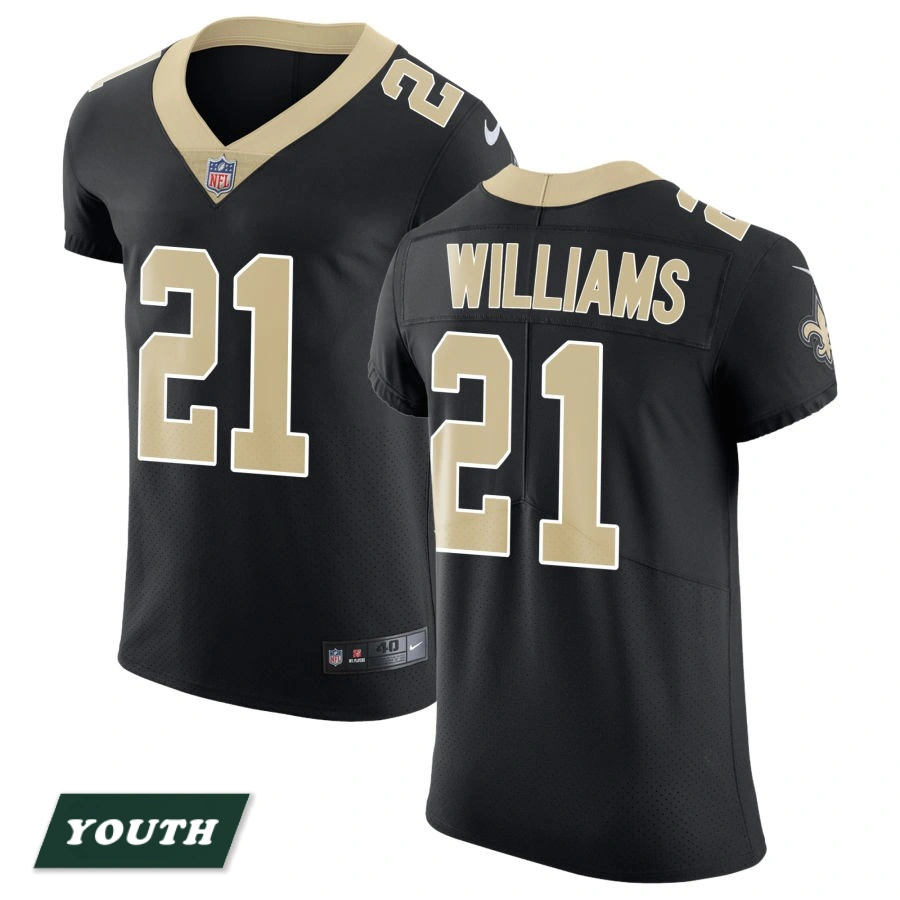 Youth New Orleans Saints Black Vapor Untouchable #21 Jamaal Williams Elite Jersey