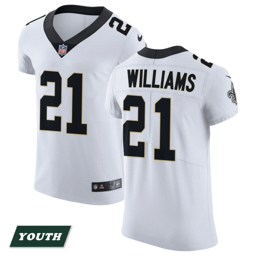 Youth New Orleans Saints White Vapor Untouchable Elite #21 Jamaal Williams Jersey