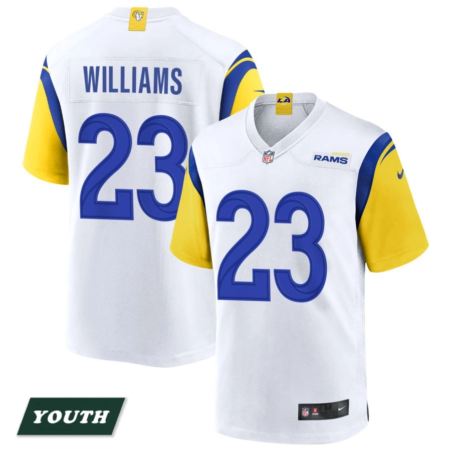 Youth Los Angeles Rams White Alternate #23 Kyren Williams Jersey