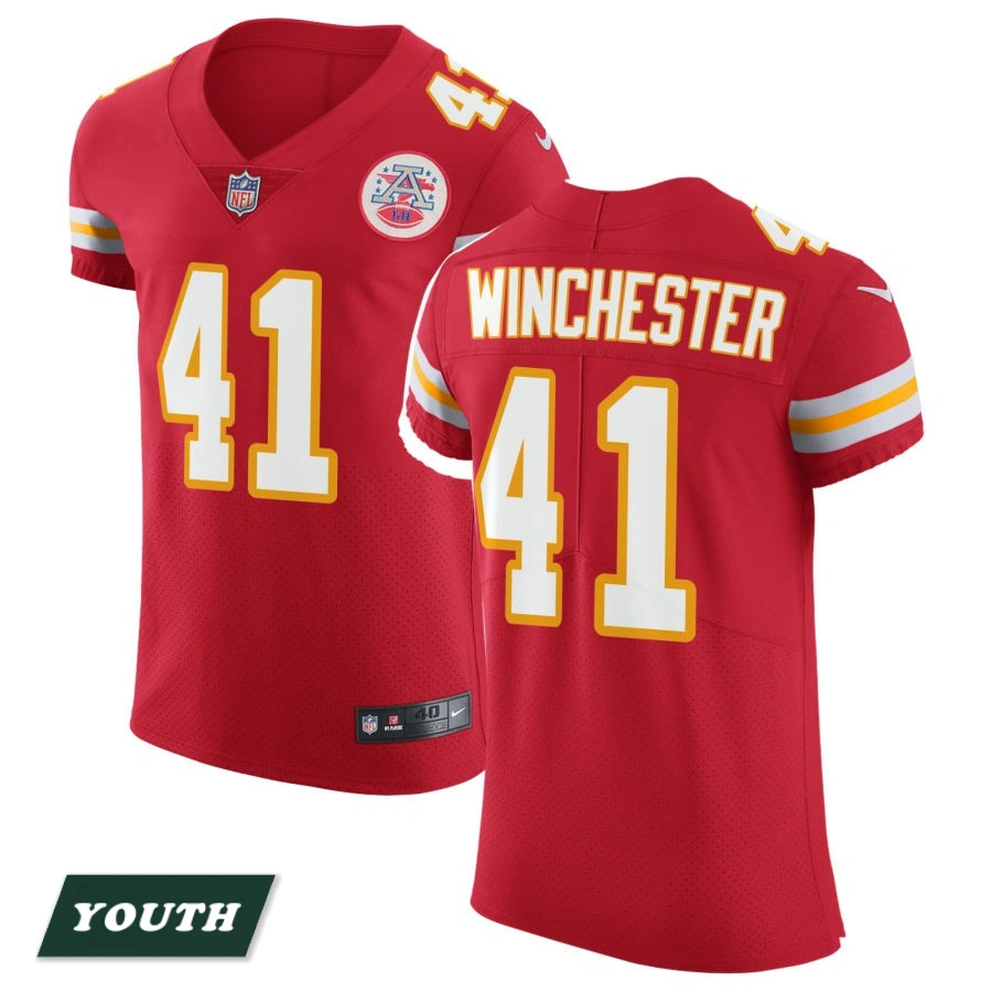 Youth Kansas City Chiefs Red Vapor Untouchable #41 James Winchester Elite Jersey