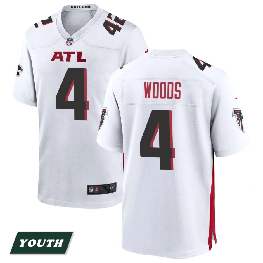 Youth Atlanta Falcons White #42 Josh Woods Game Jersey Youth Atlanta Falcons White #42 Josh Woods Game Jersey