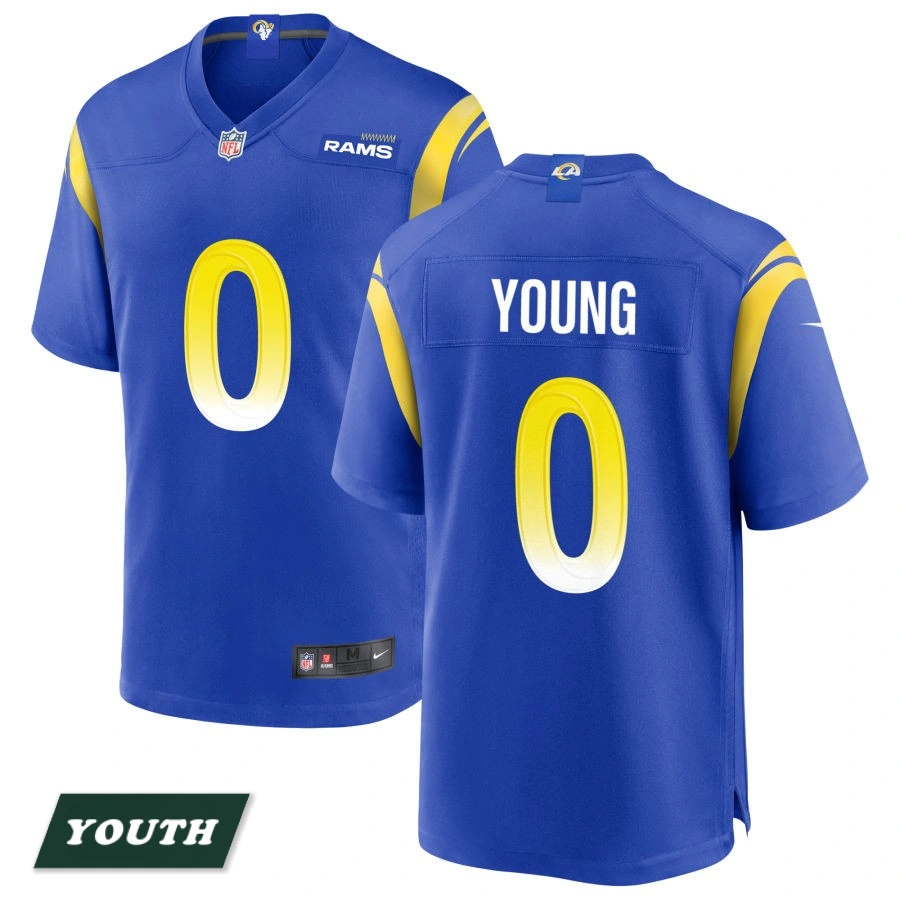 Youth Los Angeles Rams Royal #0 Byron Young Game Jersey Youth Los Angeles Rams Royal #0 Byron Young Game Jersey