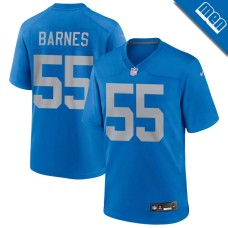 Men's Detroit Lions Blue Alternate #55 Derrick Barnes Game Jersey