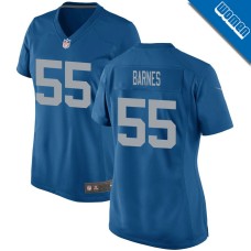 Women's Blue Detroit Lions Throwback #55 Derrick Barnes Game Jersey