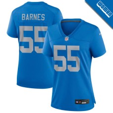 Women's Detroit Lions Blue Alternate #55 Derrick Barnes Game Jersey