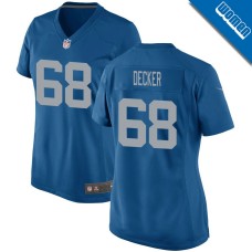 Women's Blue Detroit Lions Throwback #68 Taylor Decker Game Jersey