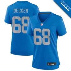 Women's Detroit Lions Blue Alternate #68 Taylor Decker Game Jersey