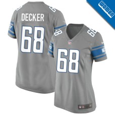 Women's Detroit Lions Gray Alternate #68 Taylor Decker Game Jersey