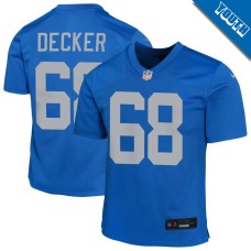 Youth Detroit Lions Blue Alternate #68 Taylor Decker Game Jersey