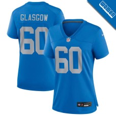 Women's Detroit Lions Blue Alternate #60 Graham Glasgow Game Jersey Women's Detroit Lions Blue Alternate #60 Graham Glasgow Game Jersey