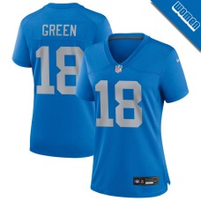 Women's Detroit Lions Blue Alternate #18 Antoine Green Game Jersey Women's Detroit Lions Blue Alternate #18 Antoine Green Game Jersey
