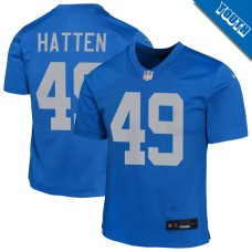 Youth Detroit Lions Blue Alternate #49 Hogan Hatten Game Jersey Youth Detroit Lions Blue Alternate #49 Hogan Hatten Game Jersey
