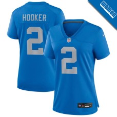 Women's Detroit Lions Blue Alternate #2 Hendon Hooker Game Jersey Women's Detroit Lions Blue Alternate #2 Hendon Hooker Game Jersey
