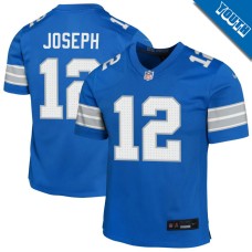 Youth Detroit Lions Blue #12 Brandon Joseph Game Jersey