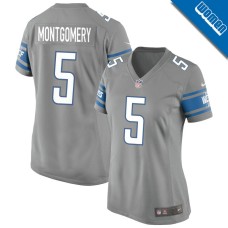 Women's Detroit Lions Gray Alternate #5 David Montgomery Game Jersey Women's Detroit Lions Gray Alternate #5 David Montgomery Game Jersey