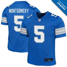 Youth Detroit Lions Blue #5 David Montgomery Game Jersey
