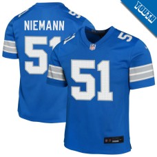 Youth Detroit Lions Blue #51 Ben Niemann Game Jersey Youth Detroit Lions Blue #51 Ben Niemann Game Jersey