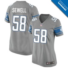 Women's Detroit Lions Gray Alternate #58 Penei Sewell Game Jersey