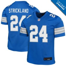 Youth Detroit Lions Blue #24 Loren Strickland Game Jersey Youth Detroit Lions Blue #24 Loren Strickland Game Jersey