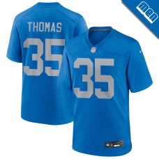 Men's Detroit Lions Blue Alternate #35 Isaiah Thomas Game Jersey Men's Detroit Lions Blue Alternate #35 Isaiah Thomas Game Jersey