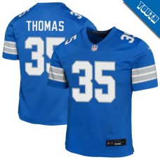 Youth Detroit Lions Blue #35 Isaiah Thomas Game Jersey Youth Detroit Lions Blue #35 Isaiah Thomas Game Jersey