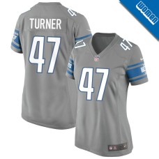 Women's Detroit Lions Gray Alternate #47 Ezekiel Turner Game Jersey Women's Detroit Lions Gray Alternate #47 Ezekiel Turner Game Jersey