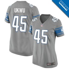 Women's Detroit Lions Gray Alternate #45 Isaac Ukwu Game Jersey