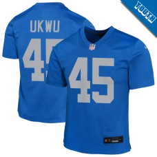 Youth Detroit Lions Blue Alternate #45 Isaac Ukwu Game Jersey Youth Detroit Lions Blue Alternate #45 Isaac Ukwu Game Jersey