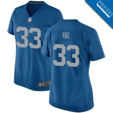 Women's Blue Detroit Lions Throwback #33 Sione Vaki Game Jersey