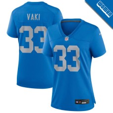 Women's Detroit Lions Blue Alternate #33 Sione Vaki Game Jersey