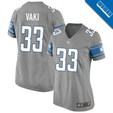 Women's Detroit Lions Gray Alternate #33 Sione Vaki Game Jersey