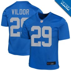 Youth Detroit Lions Blue Alternate #29 Kindle Vildor Game Jersey