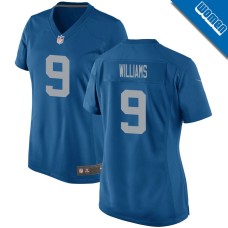 Women's Blue Detroit Lions Throwback #9 Jameson Williams Game Jersey Women's Blue Detroit Lions Throwback #9 Jameson Williams Game Jersey