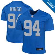 Youth Detroit Lions Blue Alternate #94 Mekhi Wingo Game Jersey