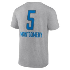 David Montgomery Detroit Lions Team Wordmark Player T-Shirt - Heather Gray