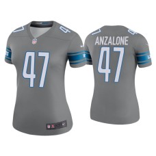 Women Detroit Lions #34 Color Rush Legend Alex Anzalone Steel Jersey Women Detroit Lions #34 Color Rush Legend Alex Anzalone Steel Jersey