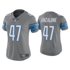 Women Detroit Lions #34 Color Rush Limited Alex Anzalone Steel Jersey Women Detroit Lions #34 Color Rush Limited Alex Anzalone Steel Jersey
