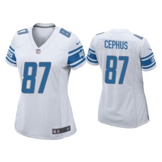 Women Detroit Lions #87 Quintez Cephus White Game Jersey Women Detroit Lions #87 Quintez Cephus White Game Jersey